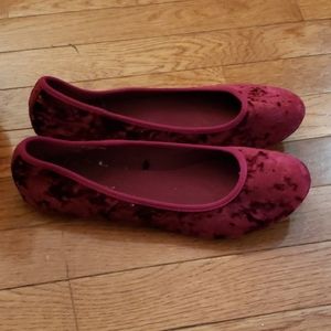 Red velvet flats